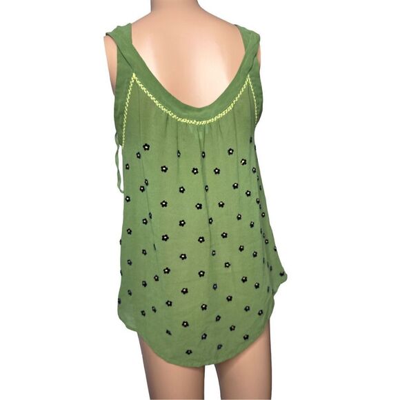 9-HI5 ANTHROPOLOGIE Sleeveless floral Top Shirt size 00 MRSP: $68 - Picture 3 of 4